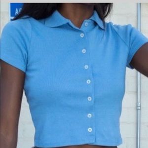 ✰ Brandy Melville/JGalt Caroline Blue Collared T